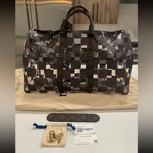 Louis Vuitton PVC Monogram Chess Keepall Bandouliere 50